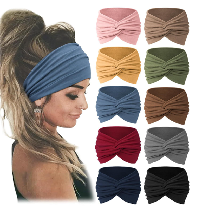 🧘 Boho Sport-Stirnband für Damen – Breites elastisches Haarband für Yoga, Laufen & Alltag!