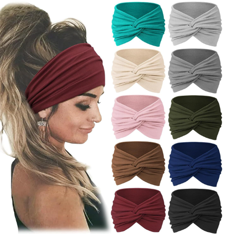 🧘 Boho Sport-Stirnband für Damen – Breites elastisches Haarband für Yoga, Laufen & Alltag!