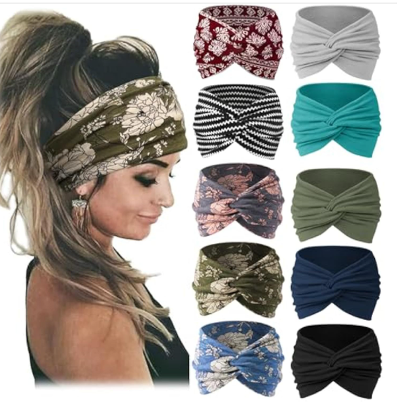 🧘 Boho Sport-Stirnband für Damen – Breites elastisches Haarband für Yoga, Laufen & Alltag!