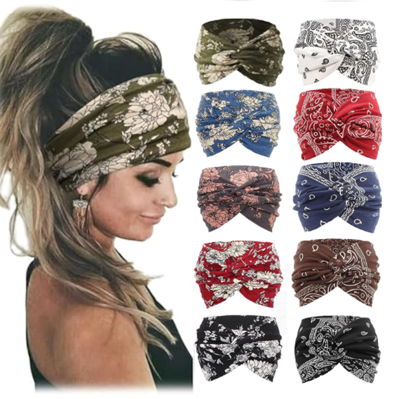 🧘 Boho Sport-Stirnband für Damen – Breites elastisches Haarband für Yoga, Laufen & Alltag!