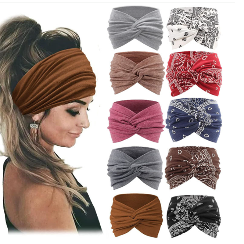 🧘 Boho Sport-Stirnband für Damen – Breites elastisches Haarband für Yoga, Laufen & Alltag!