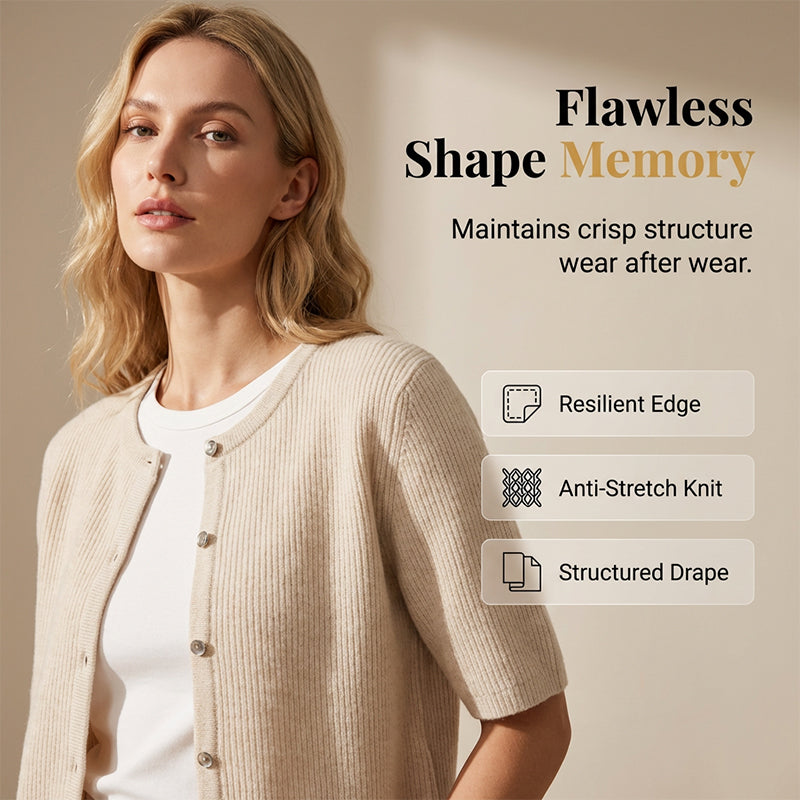 Klassische Kurzarm-Strickjacke für Damen