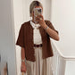 Klassische Kurzarm-Strickjacke für Damen
