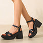 💥 Blockabsatz-Sandalen für Damen – Offene Spitze, Schnallenverschluss & modisches Plateau!