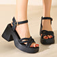 💥 Blockabsatz-Sandalen für Damen – Offene Spitze, Schnallenverschluss & modisches Plateau!