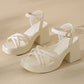 💥 Blockabsatz-Sandalen für Damen – Offene Spitze, Schnallenverschluss & modisches Plateau!