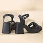 💥 Blockabsatz-Sandalen für Damen – Offene Spitze, Schnallenverschluss & modisches Plateau!