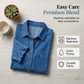👖👗Lässiges Jeans-Kleid mit Rüschen – Weiches Denim-Shirtkleid mit Knopfleiste für Alltag, Büro & Date✨