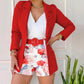 🔥 2-teiliges Damen-Set: Blazer & Blumenprint-Shorts mit Gürtel – Elegant & sommerlich!