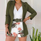 🔥 2-teiliges Damen-Set: Blazer & Blumenprint-Shorts mit Gürtel – Elegant & sommerlich!