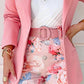 🔥 2-teiliges Damen-Set: Blazer & Blumenprint-Shorts mit Gürtel – Elegant & sommerlich!
