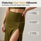 Elegantes figurbetontes Zweiteiler: Kurzes Crop Top und Midirock mit Schlitz