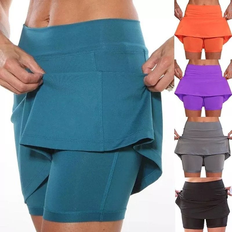 Sport-Rock mit integrierten Shorts – Anti-Scheuer, ideal für Tennis, Laufen & Gym!