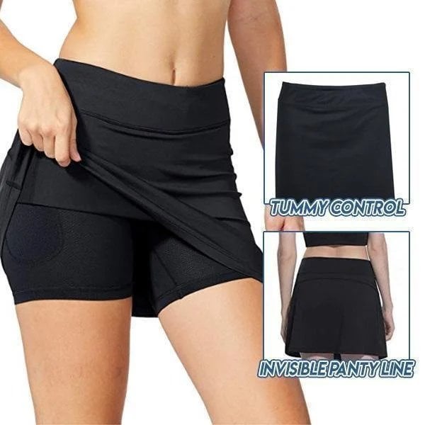 Sport-Rock mit integrierten Shorts – Anti-Scheuer, ideal für Tennis, Laufen & Gym!