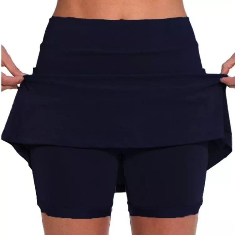 Sport-Rock mit integrierten Shorts – Anti-Scheuer, ideal für Tennis, Laufen & Gym!