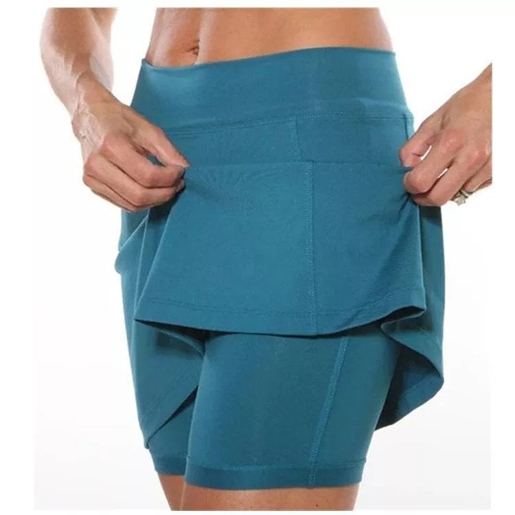 Sport-Rock mit integrierten Shorts – Anti-Scheuer, ideal für Tennis, Laufen & Gym!