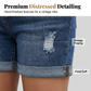 Hochtaillierte Slim-Fit Jeansshorts mit Rollsaum – modern und figurbetont