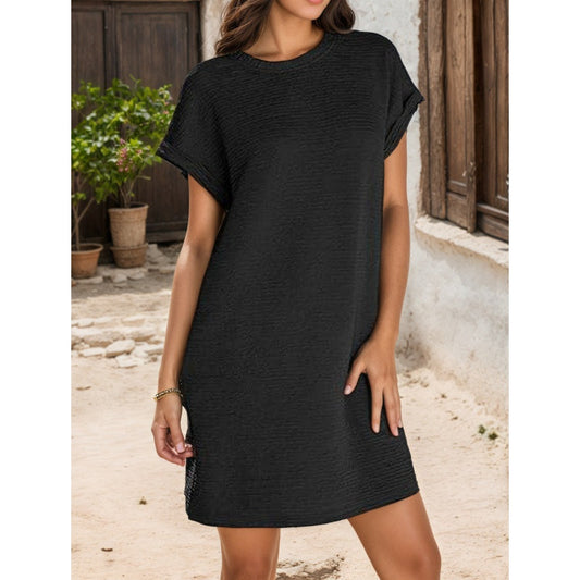 🖤 Lässiges Sommerkleid mit Rollärmeln & Taschen – Bequem & vielseitig kombinierbar!