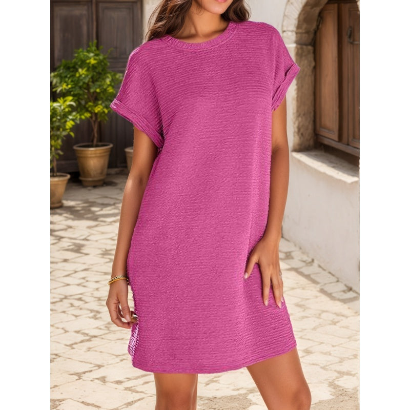 🖤 Lässiges Sommerkleid mit Rollärmeln & Taschen – Bequem & vielseitig kombinierbar!