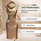 ⏰Elegantes Midikleid aus Satin mit Perldetails – Ärmelloses Abendkleid für Hochzeiten, Partys & festliche Anlässe💃