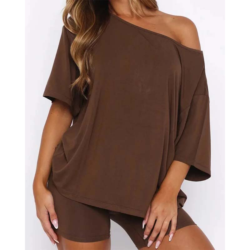 2-teiliges Damen Freizeit-Set: Lockeres Top & Shorts – Bequemes Sommer-Outfit für Zuhause & unterwegs