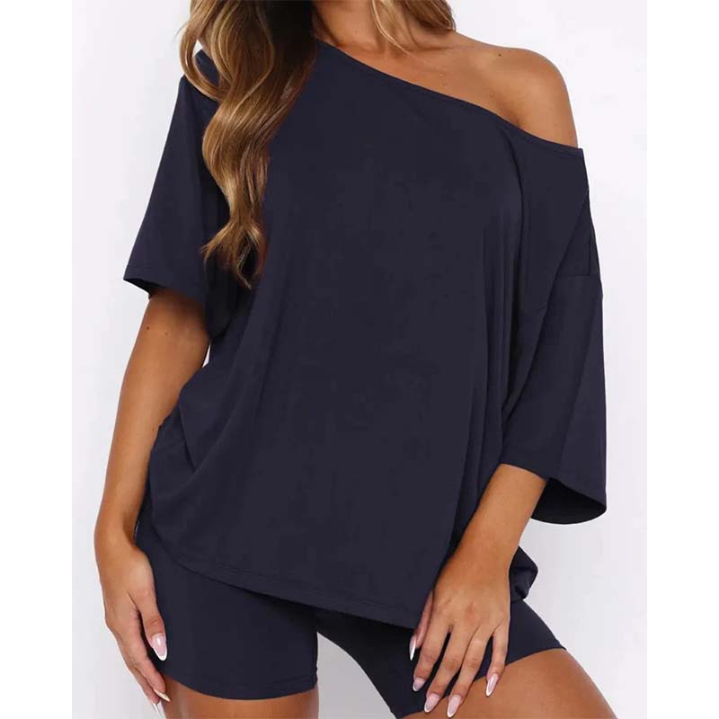 2-teiliges Damen Freizeit-Set: Lockeres Top & Shorts – Bequemes Sommer-Outfit für Zuhause & unterwegs