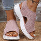 👡 Damen Strick-Plateausandalen ✨ Atmungsaktive bequeme Sommersandalen mit weicher Sohle für Stadt & Spaziergänge