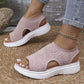 👡 Damen Strick-Plateausandalen ✨ Atmungsaktive bequeme Sommersandalen mit weicher Sohle für Stadt & Spaziergänge