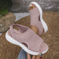 👡 Damen Strick-Plateausandalen ✨ Atmungsaktive bequeme Sommersandalen mit weicher Sohle für Stadt & Spaziergänge