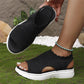 👡 Damen Strick-Plateausandalen ✨ Atmungsaktive bequeme Sommersandalen mit weicher Sohle für Stadt & Spaziergänge