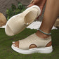 👡 Damen Strick-Plateausandalen ✨ Atmungsaktive bequeme Sommersandalen mit weicher Sohle für Stadt & Spaziergänge
