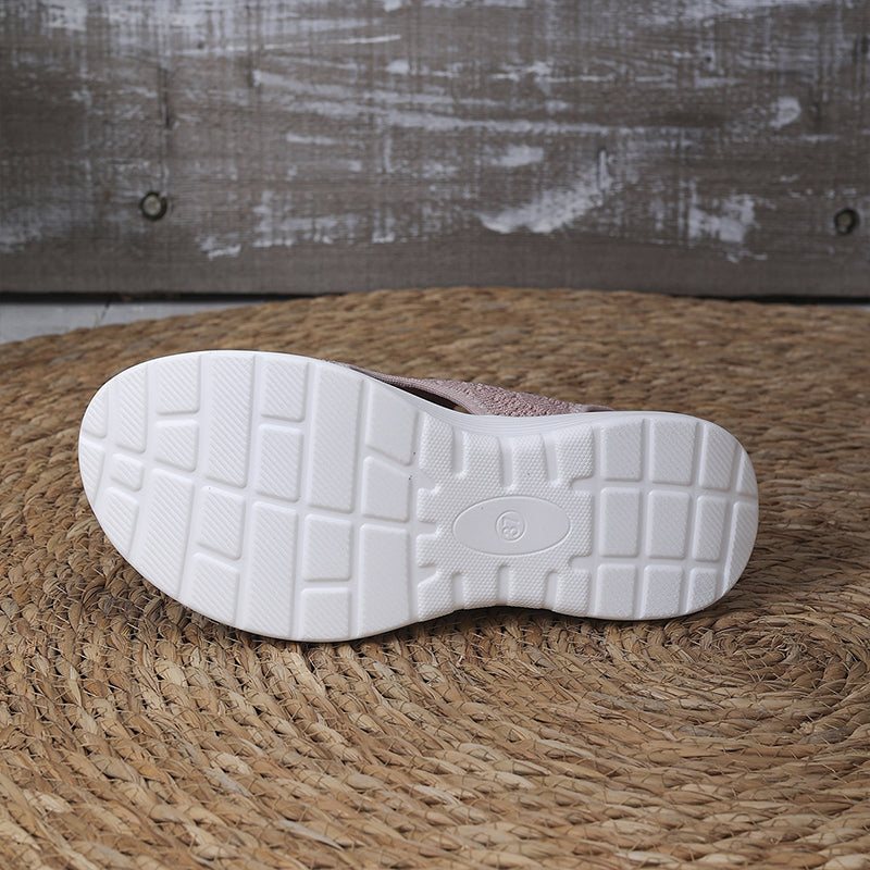👡 Damen Strick-Plateausandalen ✨ Atmungsaktive bequeme Sommersandalen mit weicher Sohle für Stadt & Spaziergänge