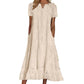Weisses Sommerkleid mit Lochstickerei & V-Ausschnitt – Luftiges Damenkleid für Gartenpartys & Hochzeiten