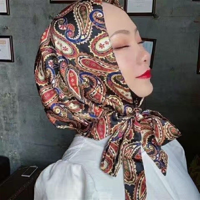 Eleganter Kopftuch für Damen mit Blumenmuster – Sonnenschutz & modischer Look für Sommer & Alltag