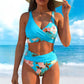🌸 Hochtailliertes Wickel-Bikini-Set ✨ Figurformender Blumen-Bikini für Strand, Pool & Urlaub