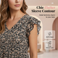 Blumen-Peplum-Top mit V-Ausschnitt & Rüschenärmeln – Sommerliches Damenoberteil für Büro & Freizeit