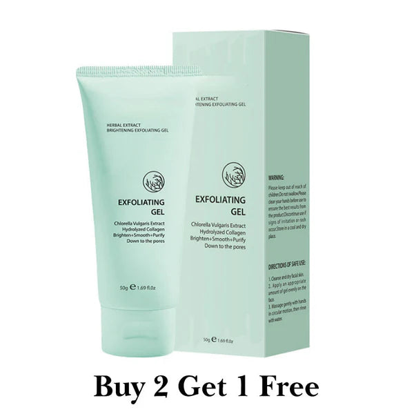 🔥Kräuter-Exfoliating Gel mit Chlorella & Kollagen – Aufhellendes Peeling für glatte, reine Haut