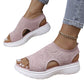 👡Damen Plateau-Sandalen aus atmungsaktivem Strickgewebe – Schlupf-Slipper mit dämpfender Sohle für Sommer, Alltag & Spaziergang
