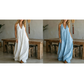 Luftiges Sommer-Maxikleid mit V-Ausschnitt – Lässiges, fließendes Kleid in Leinenoptik für Strand & Urlaub