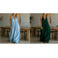 Luftiges Sommer-Maxikleid mit V-Ausschnitt – Lässiges, fließendes Kleid in Leinenoptik für Strand & Urlaub