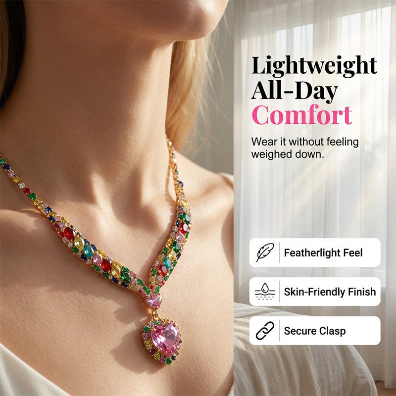 💖Funkelndes Herz Halskette & Ohrringe Set mit Kristallen – Elegantes Schmuckset in Geschenkbox für Festlichkeiten & Alltag✨
