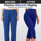 👖  50 % RABATT! ✨Hoch taillierte formende Capri-Hose für Damen – 4-Wege-Stretch, atmungsaktiver Stoff mit Knopfdetaillierung