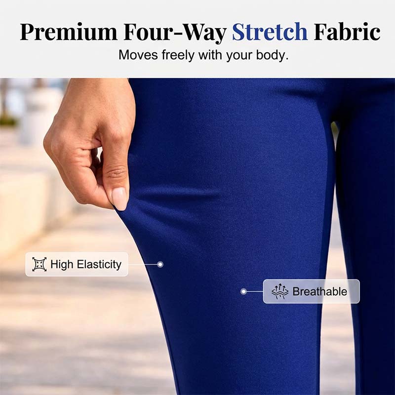👖  50 % RABATT! ✨Hoch taillierte formende Capri-Hose für Damen – 4-Wege-Stretch, atmungsaktiver Stoff mit Knopfdetaillierung