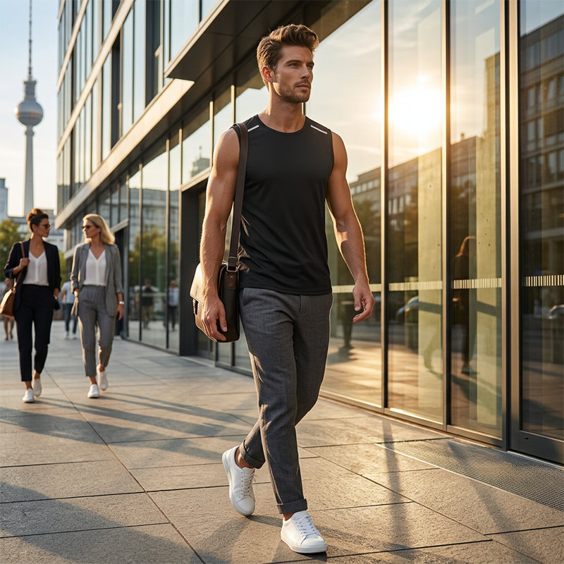 ⏰ Nur noch heute 50% Rabatt! 🎽 Herren Schnelltrocken Sport Tanktop, leicht & extrem atmungsaktiv, schweißableitend für Joggen, Fitnessstudio und heiße Sommertage ✨