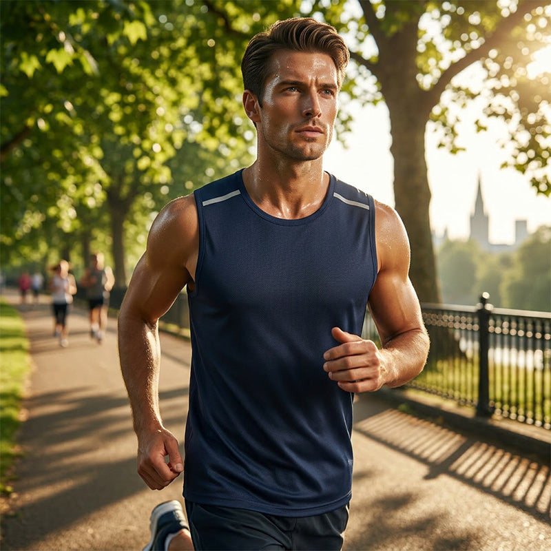 ⏰ Nur noch heute 50% Rabatt! 🎽 Herren Schnelltrocken Sport Tanktop, leicht & extrem atmungsaktiv, schweißableitend für Joggen, Fitnessstudio und heiße Sommertage ✨