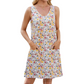 🌸 Elegantes ärmelloses Blumenkleid ✨ Leichtes Sommer-Midi-Kleid mit Taschen für Strand, Alltag & Picknick