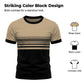 🔥Herren Rundhals T-Shirt mit modischem Streifenprint – atmungsaktive Baumwollmischung für Alltag & Freizeit