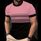 🔥Herren Rundhals T-Shirt mit modischem Streifenprint – atmungsaktive Baumwollmischung für Alltag & Freizeit