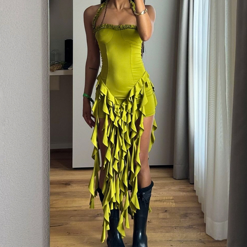 Sexys, figurbetontes rückenfreies Neckholder-Kleid