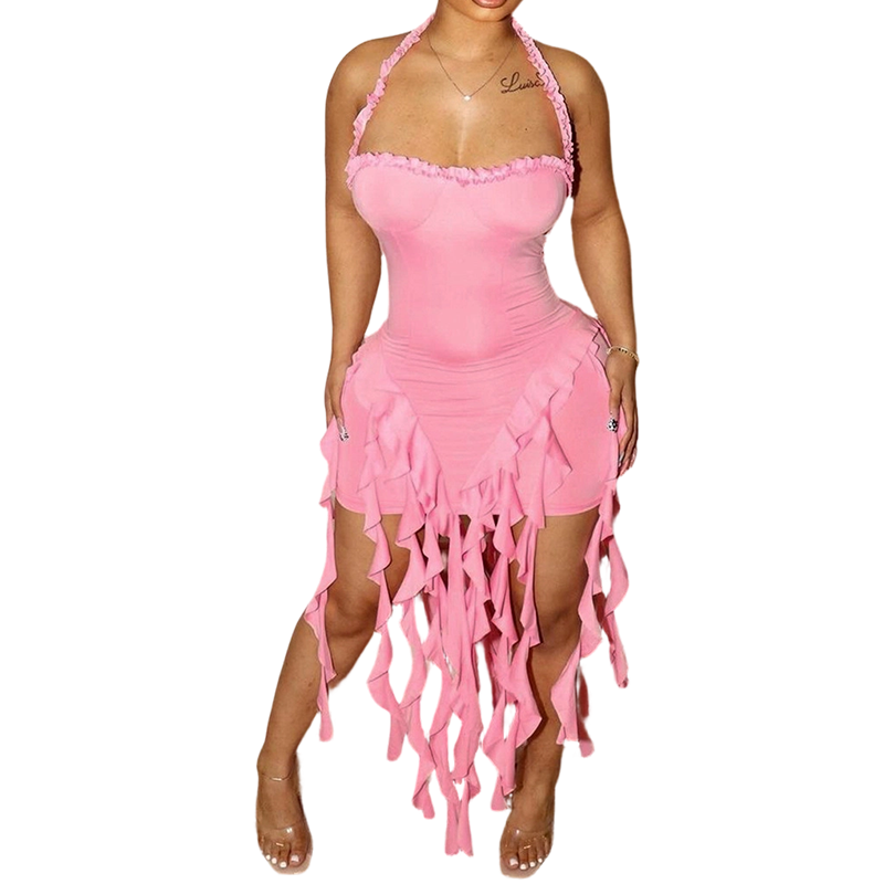 Sexys, figurbetontes rückenfreies Neckholder-Kleid